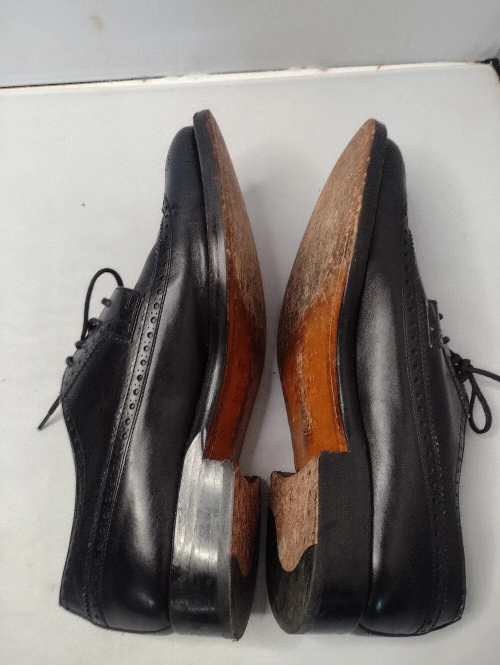 Jack Erwin  Hubert Leather Dress Shoes Oxford Cap Toe Lace 7.5 Black Mens B